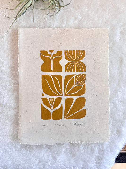 Bloom 8x10 Original Print | Ochre by Adrift Prints