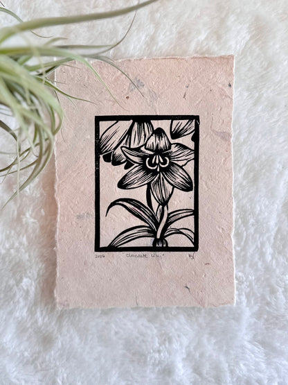 Chocolate Lily Original Mini Print by Adrift Prints