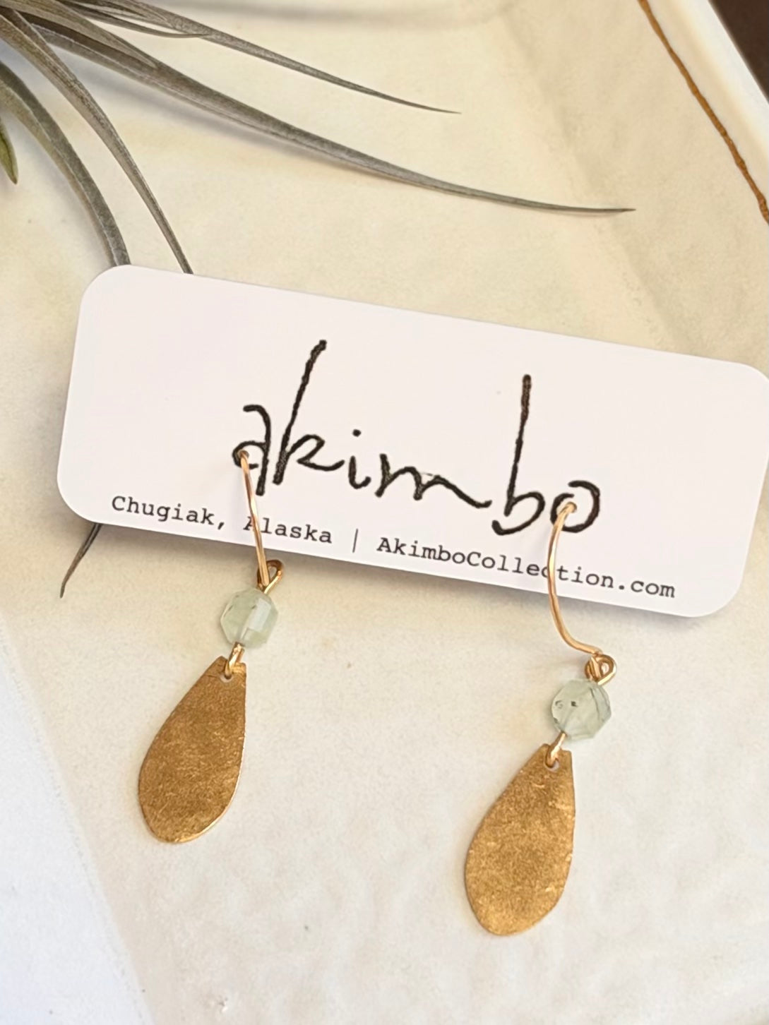 Drip | Prehnite Earrings by Akimbo Collection