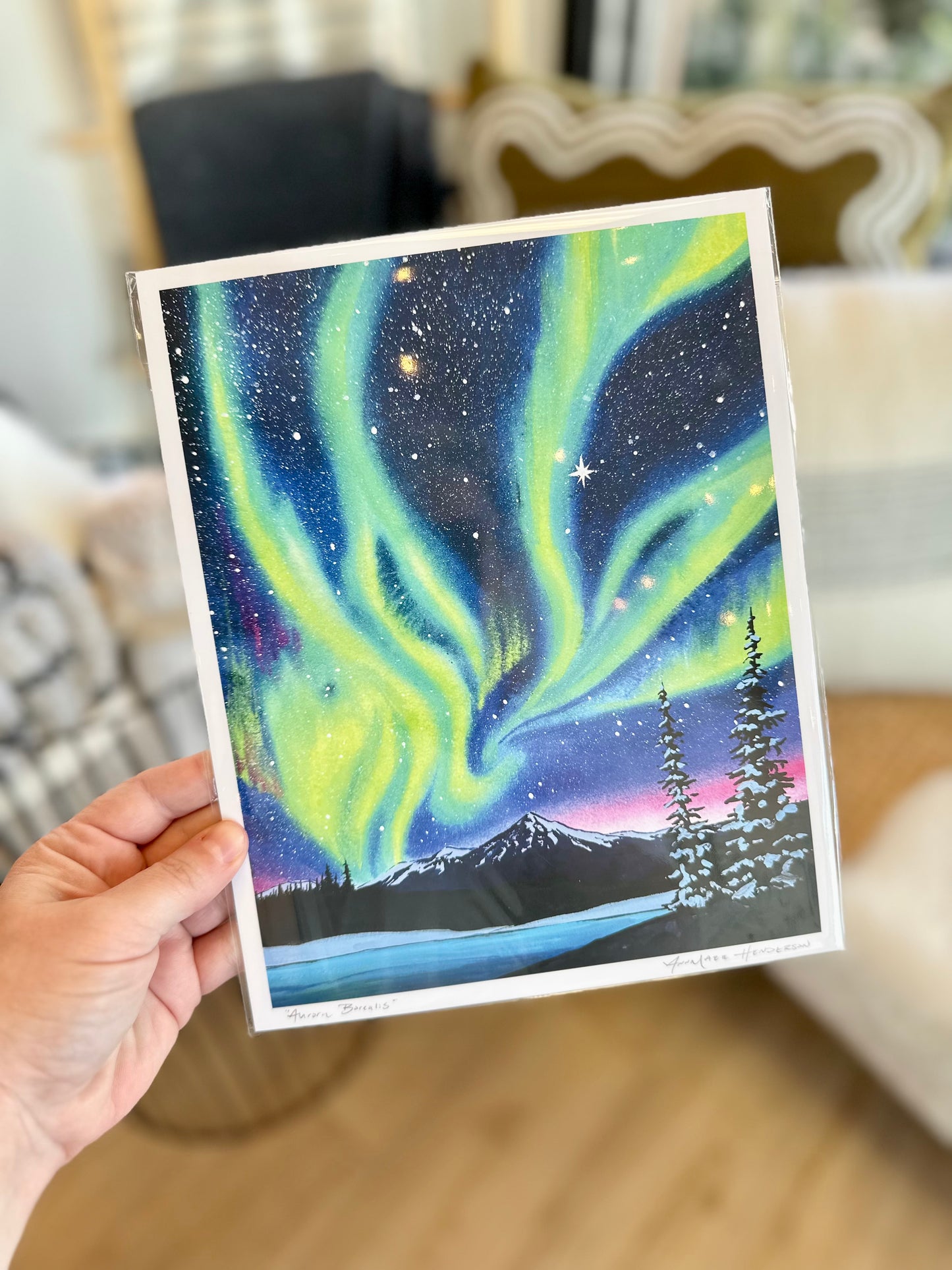 Aurora Borealis 8x10 Print by AnnMarie Henderson Art