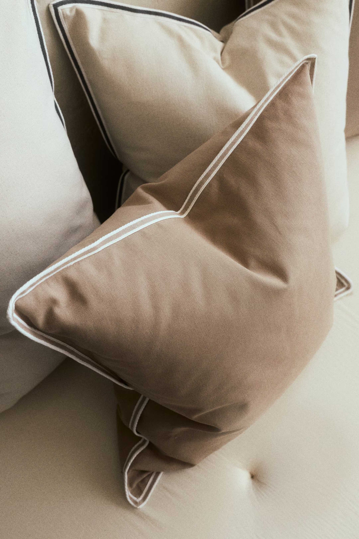 Cotton Canvas 20"x20" Accent Pillow | Beige