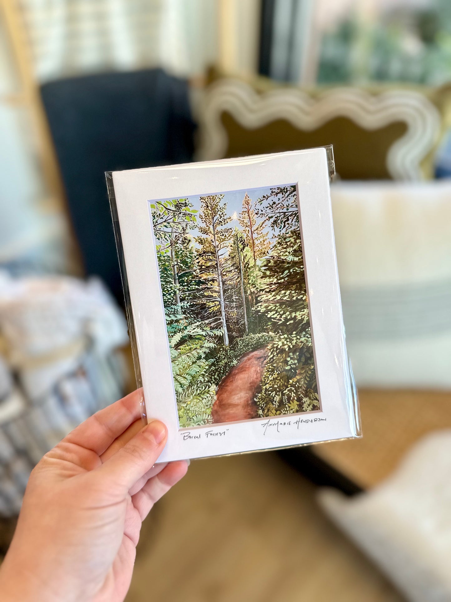 Boreal Forrest 4x6 Matted Print by AnnMarie Henderson