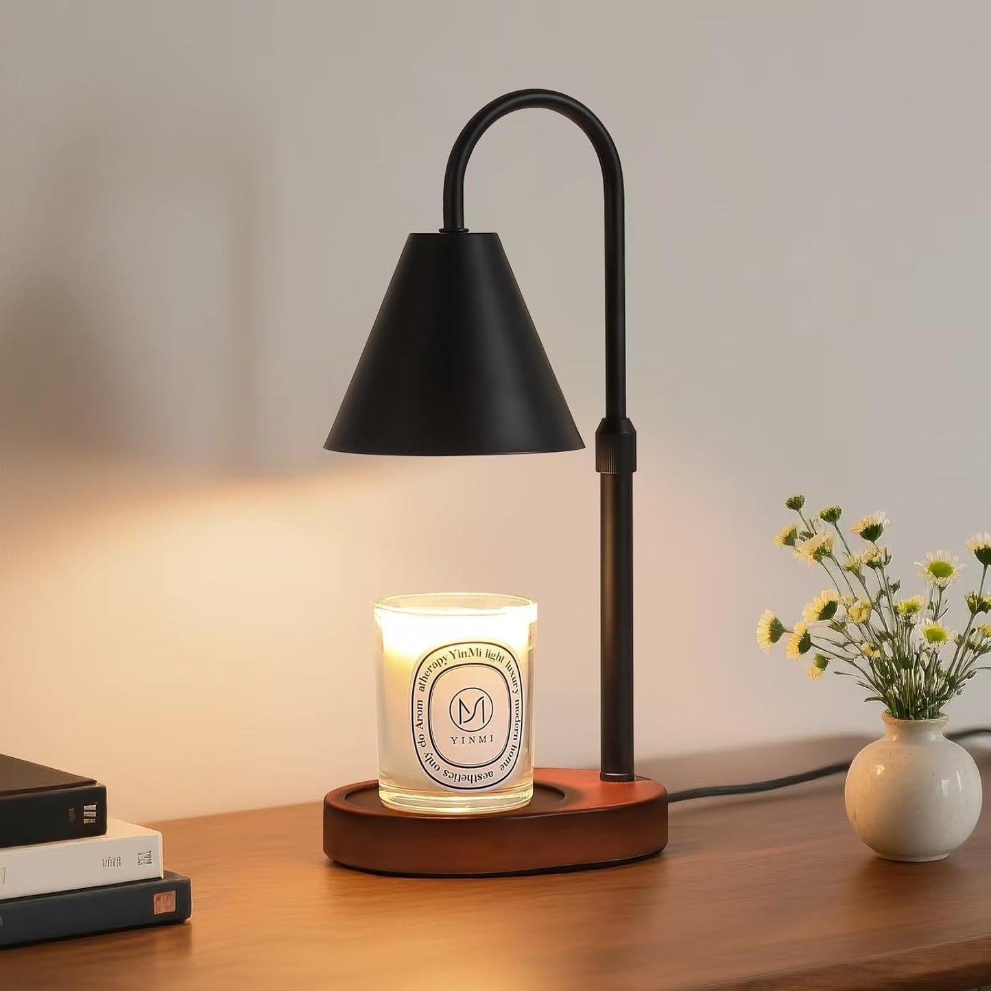 Candle Warmer | Black + Walnut