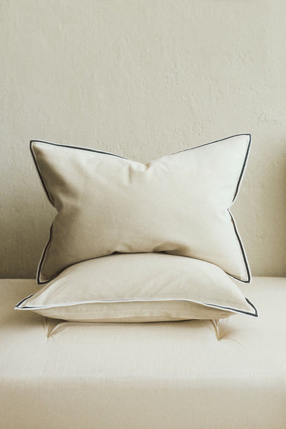 Cotton Canvas 16"x24" Accent Pillow | Light Beige