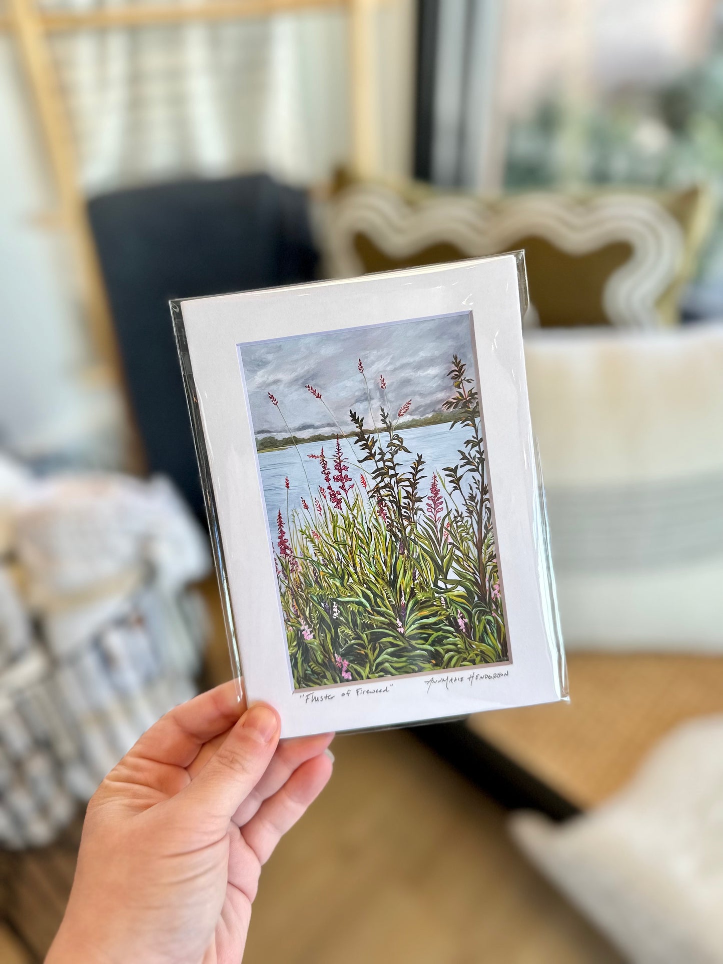 Fluster of Fireweed 4x6 Matted Print by AnnMarie Henderson