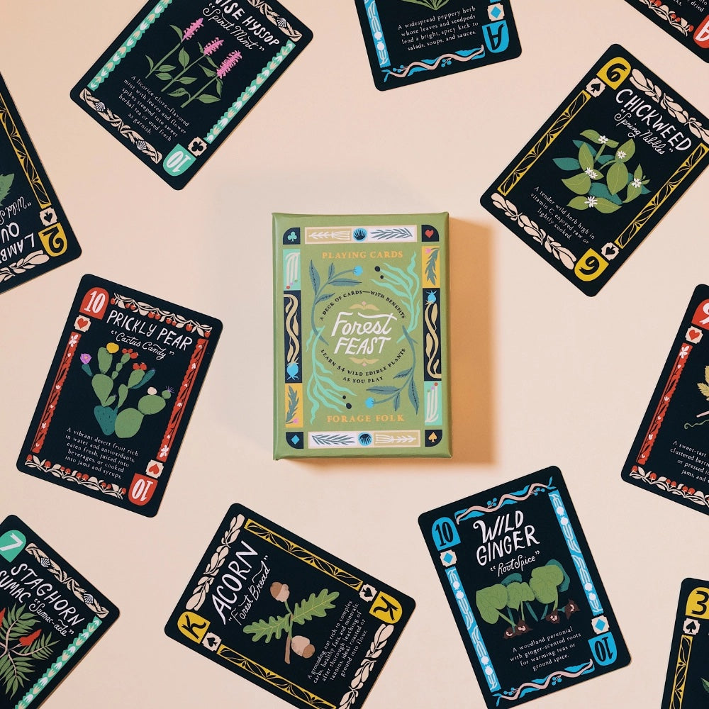 Forest Feast Edible Plant Deck of Playing Cards by Forage Folk