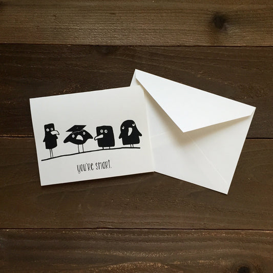 4 Funny Ravens Card - You're Smart - by Printworthy
