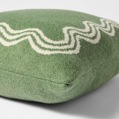 Scallop Knit 24"x24" Pillow | Verde