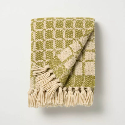 Grid Knit Throw Blanket
