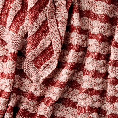 Twisted Cable Knit Throw Blanket | Cherry