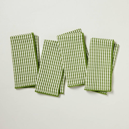 Verde Gingham Cloth Napkins