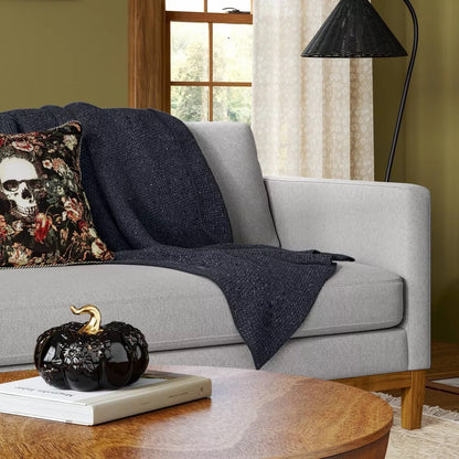 Marled Knit Throw Blanket | Midnight Blue