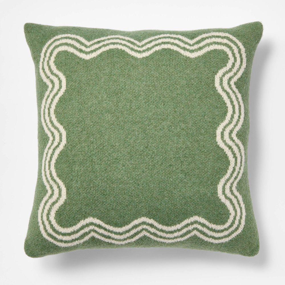 Scallop Knit 24"x24" Pillow | Verde