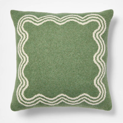 Scallop Knit 24"x24" Pillow | Verde