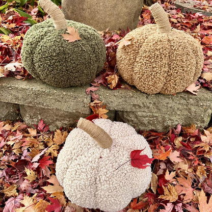 Harvest Season Boucle Pumpkin Pillow
