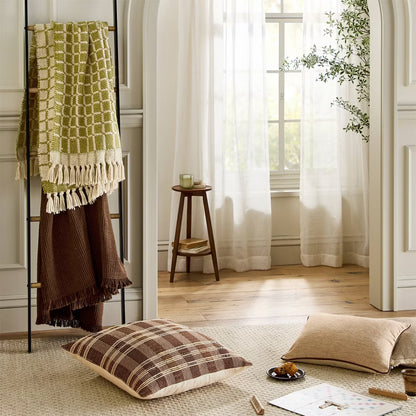 Grid Knit Throw Blanket