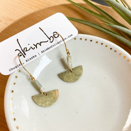 Driftwood Jade Earrings by Akimbo Collection