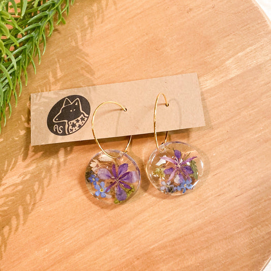 Fireweed + Forget-Me-Not Earrings #115 by Arisa Sasaki