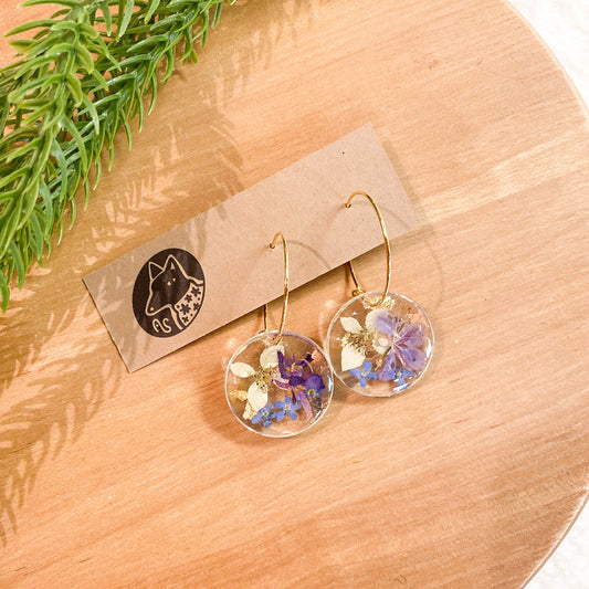 Fireweed + Forget-Me-Not Earrings #116 by Arisa Sasaki