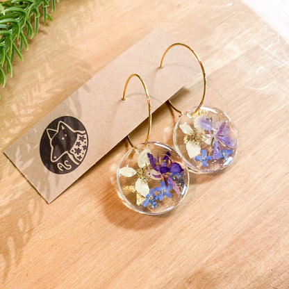 Fireweed + Forget-Me-Not Earrings #116 by Arisa Sasaki