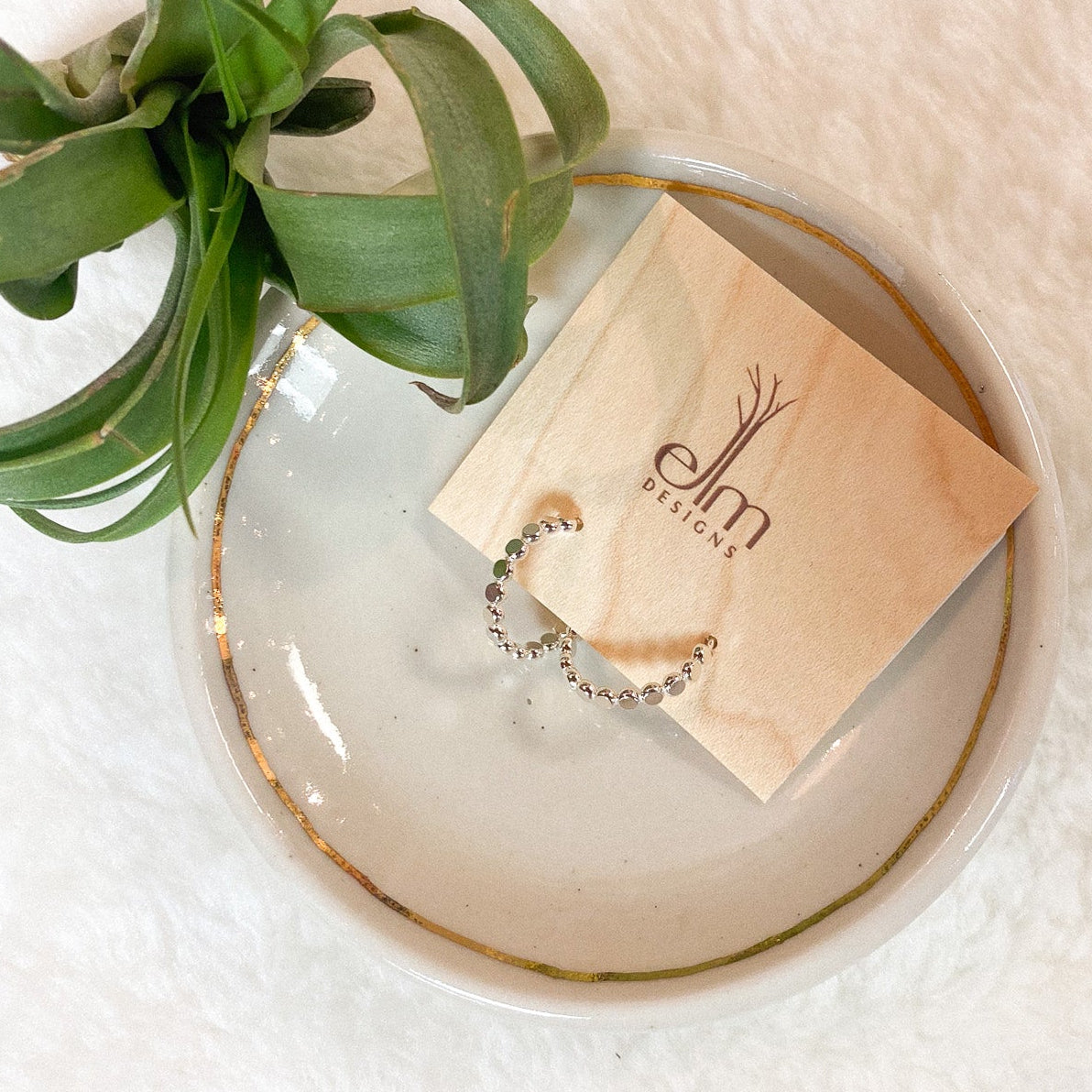 Silver Pebble Hoop Posts by Elm Designs