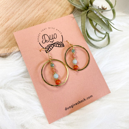 Stacy Brass Circle Earrings by DUO Goods