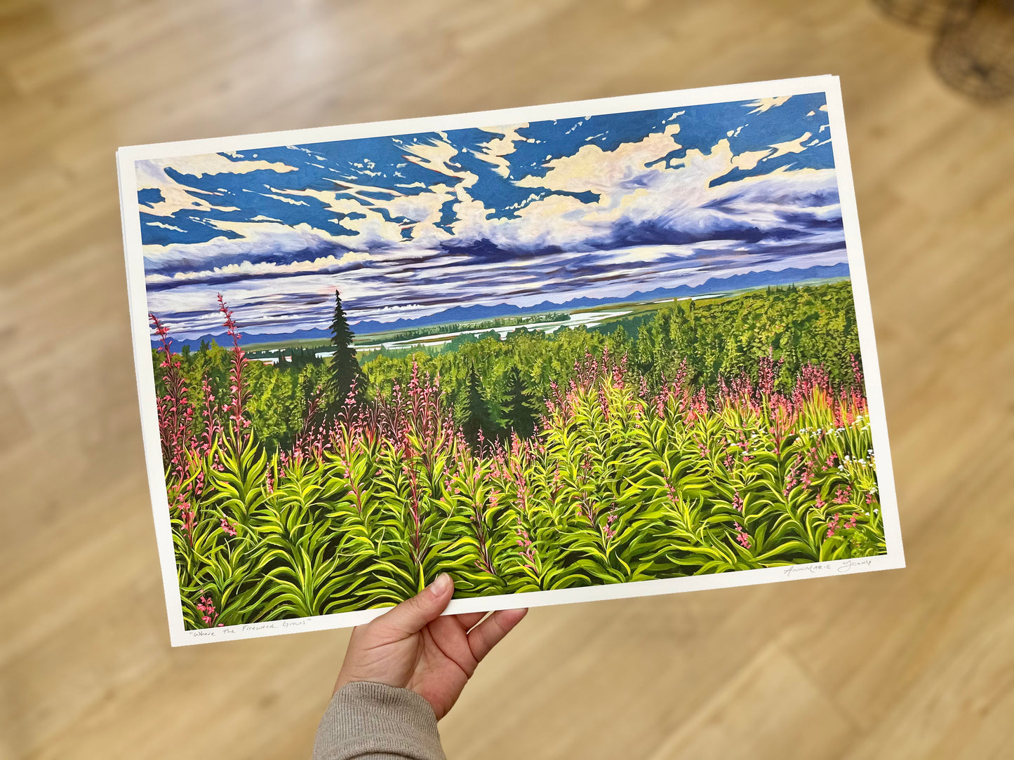 Where the Fireweed Grows 13x19 Print by AnnMarie Young Art