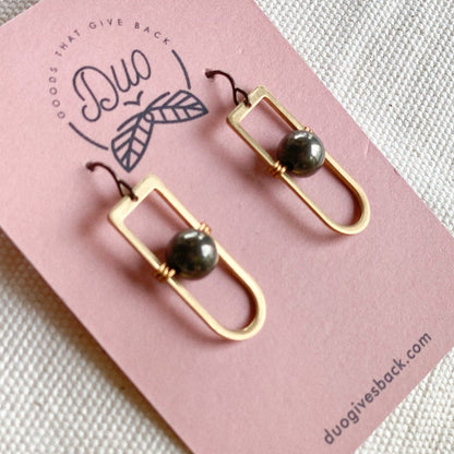 Sierra Stone Earrings | Brass by DUO Goods