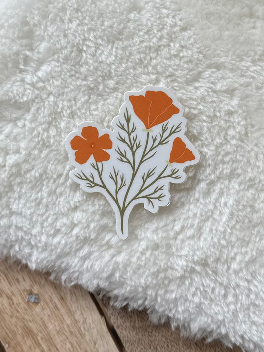 California Poppy Sticker by Odd Daughter Paper Co.
