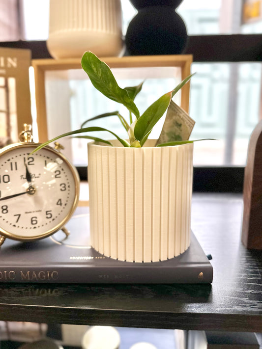 Nordic Plant Pot in Snow | Medium by Prairie City Printing Co.