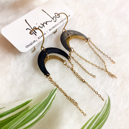 Nova | Black + Brass Earrings by Akimbo Collection