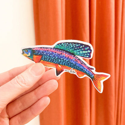 Arctic Grayling Sticker by AnnMarie Henderson