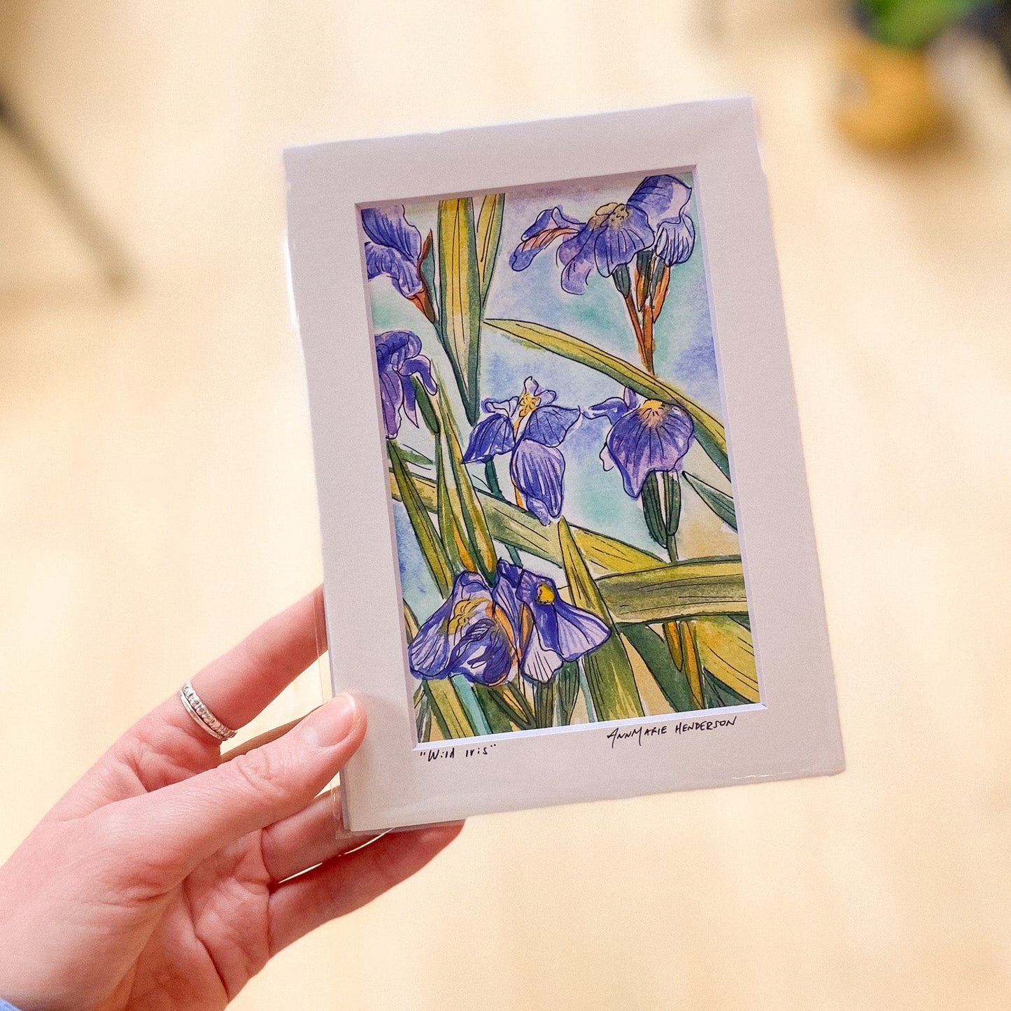 Wild Iris 4x6 Matted Print by AnnMarie Henderson