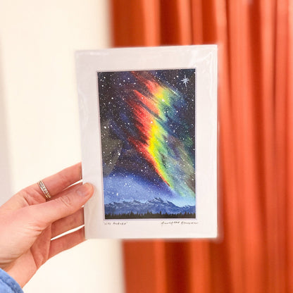 November Aurora 4x6 Matted Print by AnnMarie Henderson