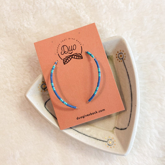 Sydney Earrings | Sterling Silver + Blue/Green by DUO Goods