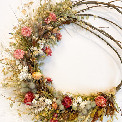 Half Moon Wreath - Dried Flowers by Frontieress Farm