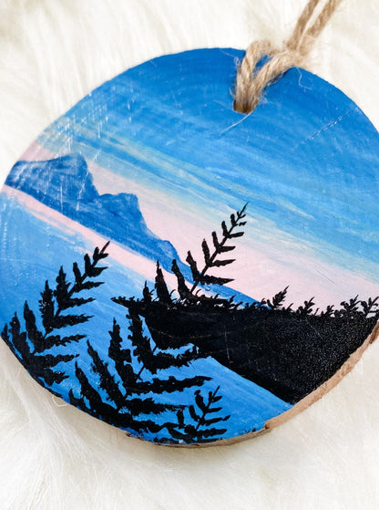 Lakeside Sunset Hand-Painted Ornament by Brittany Montour