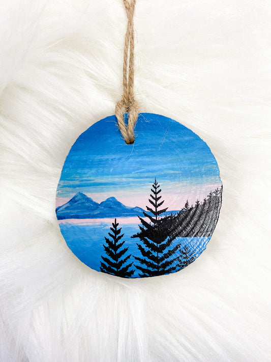 Lakeside Sunset Hand-Painted Ornament by Brittany Montour