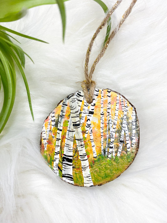 Birch Woods Hand-Painted Ornament by Brittany Montour