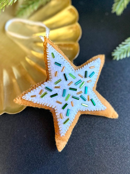 Sugar Cookie Star Felt Ornament by Brittany Montour