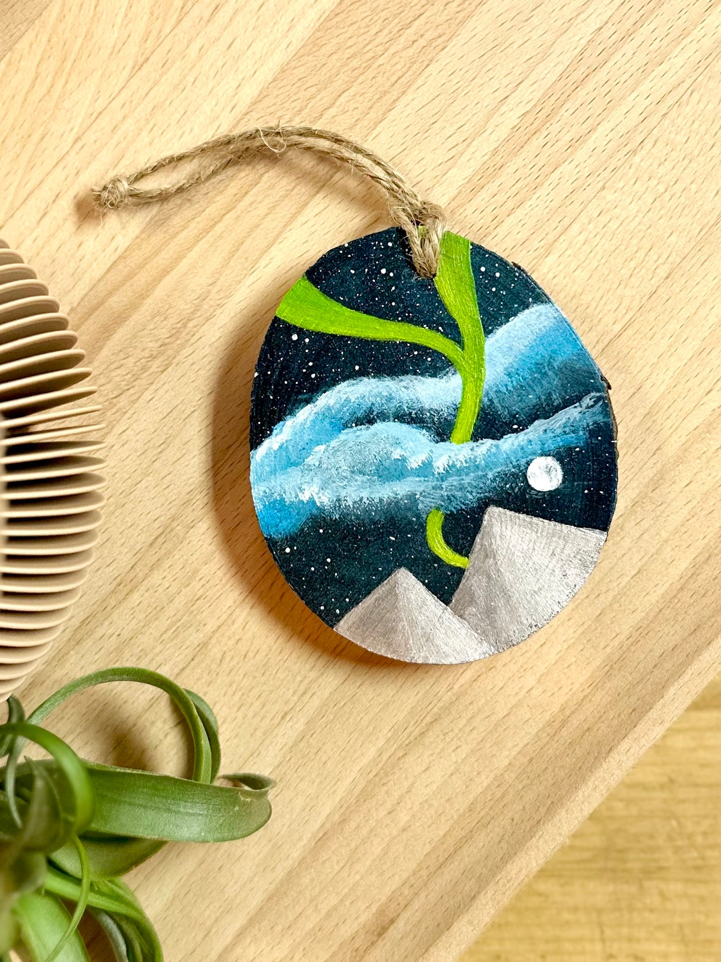 Aurora Through the Clouds Hand-Painted Ornament by Brittany Montour