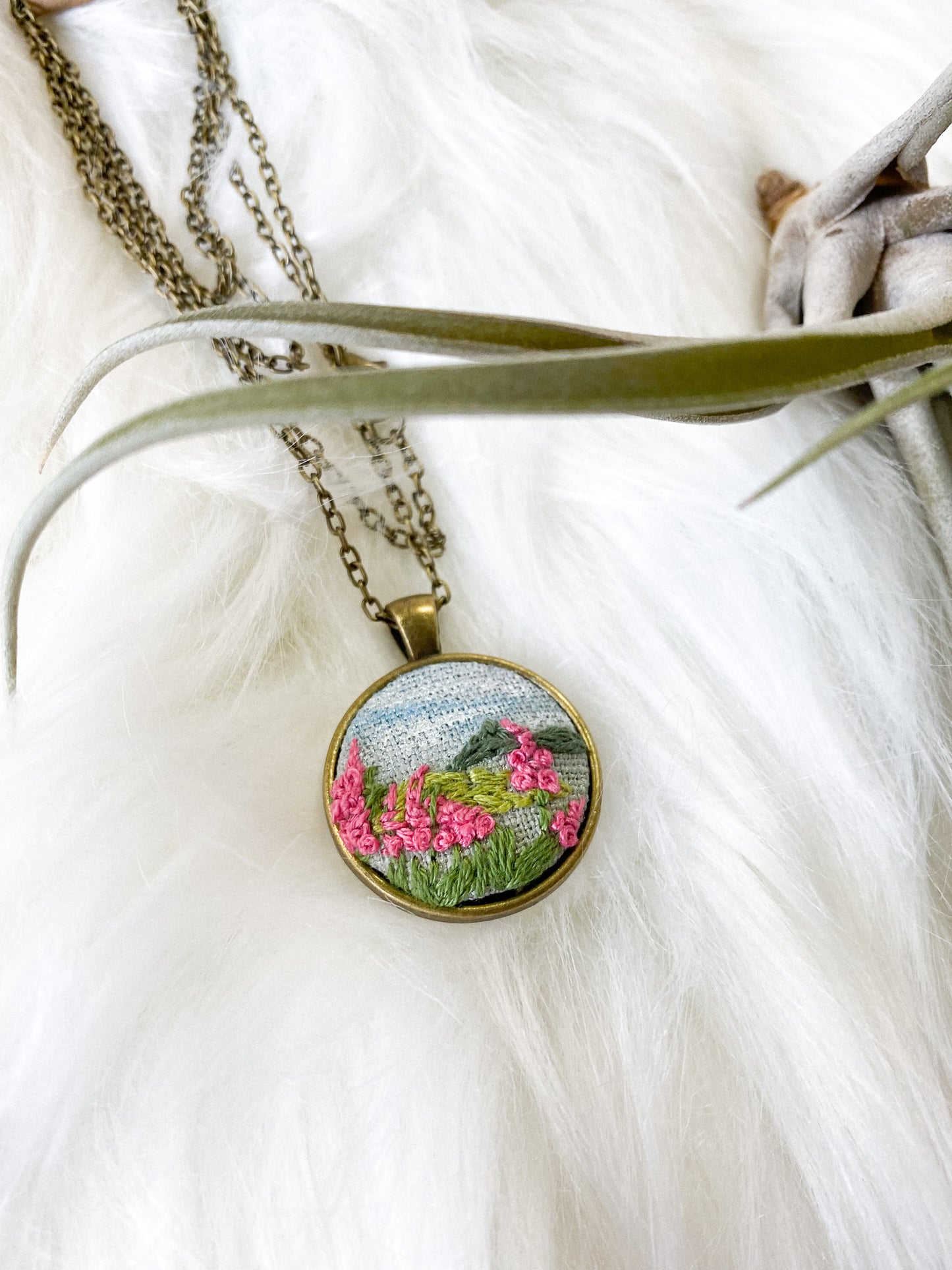 Blue Skies + Fireweed Necklace by Brittany Montour