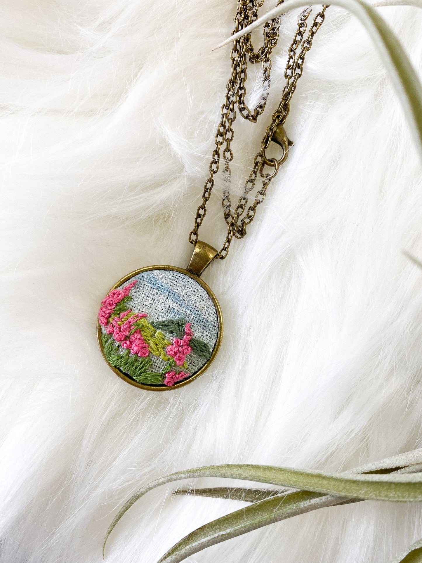 Blue Skies + Fireweed Necklace by Brittany Montour