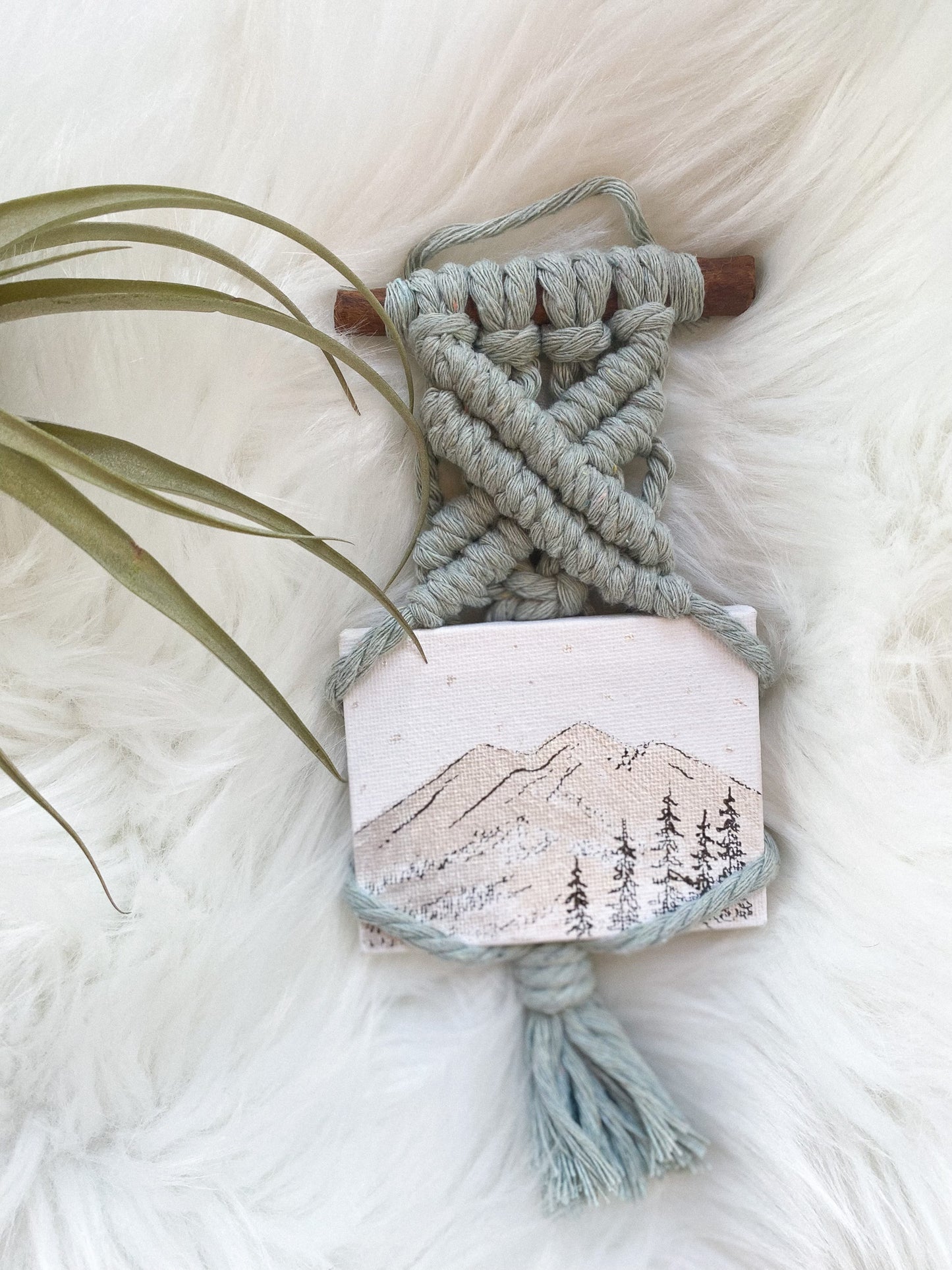 White Out Macrame + Mini Original Painting by Wares by Maegan + Art by Anya Toelle
