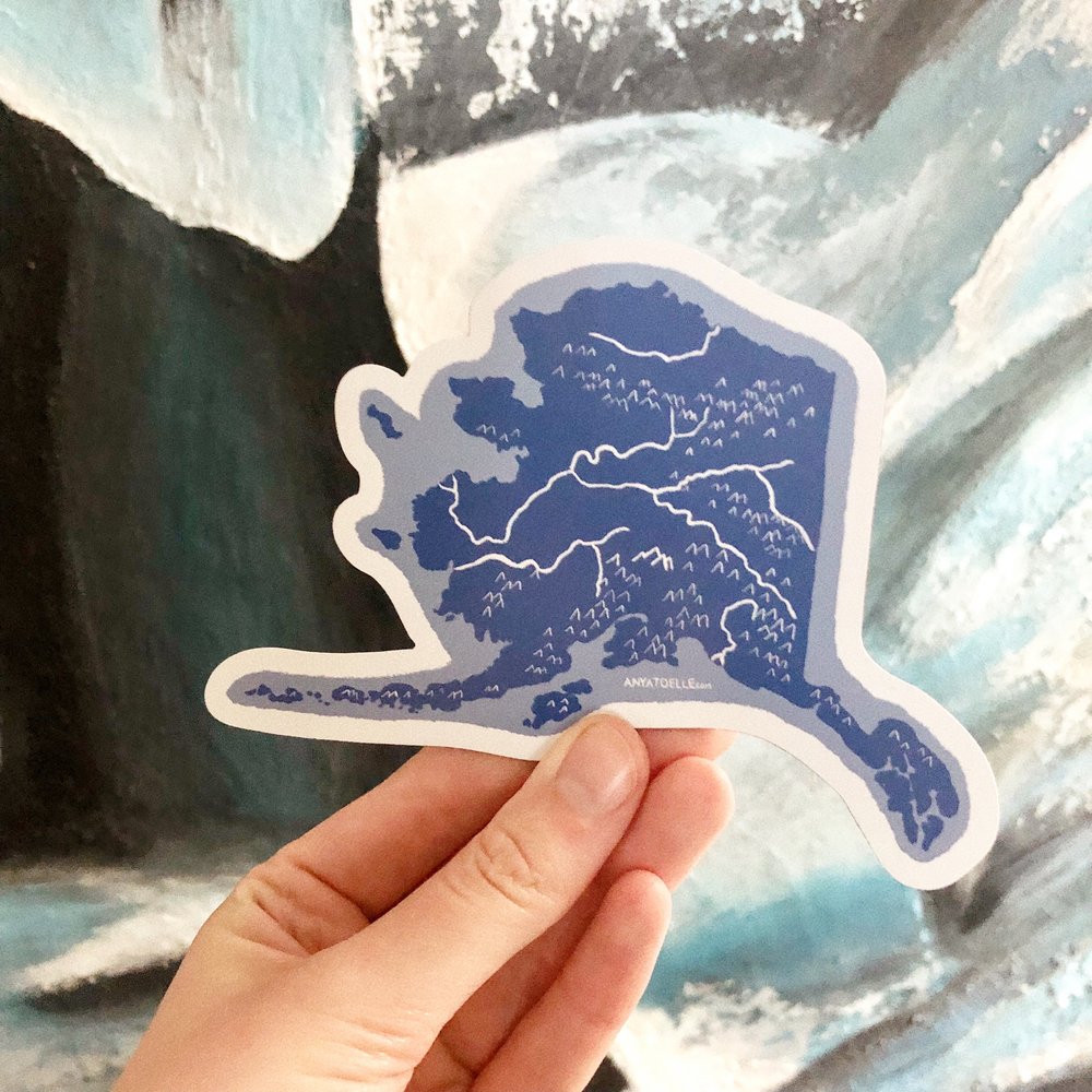 Small Alaska Sticker by Anya Toelle