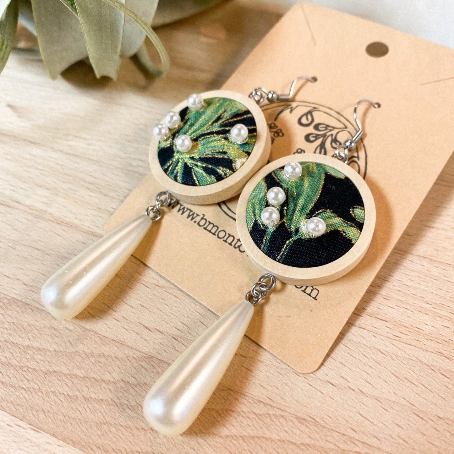 Snowberry Dewdrop Earrings by Brittany Montour