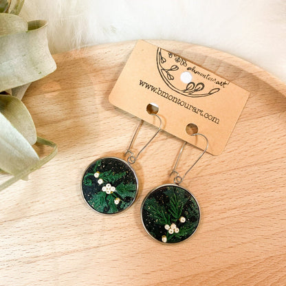 Ferns and Snowberries Earrings by Brittany Montour