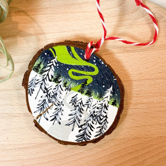 Aurora Path Hand-Painted Ornament by Brittany Montour