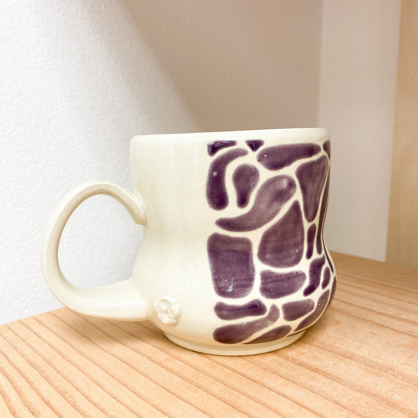 Mug | White w/ purple organic design #10 by Meghan Terhune