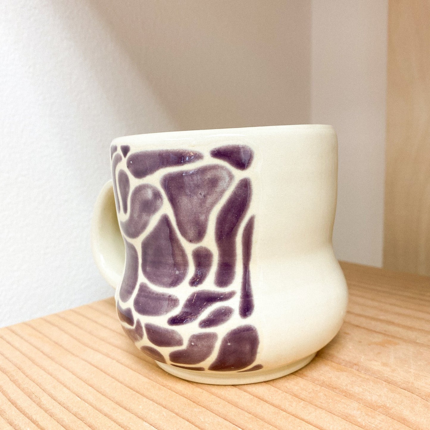Mug | White w/ purple organic design #10 by Meghan Terhune